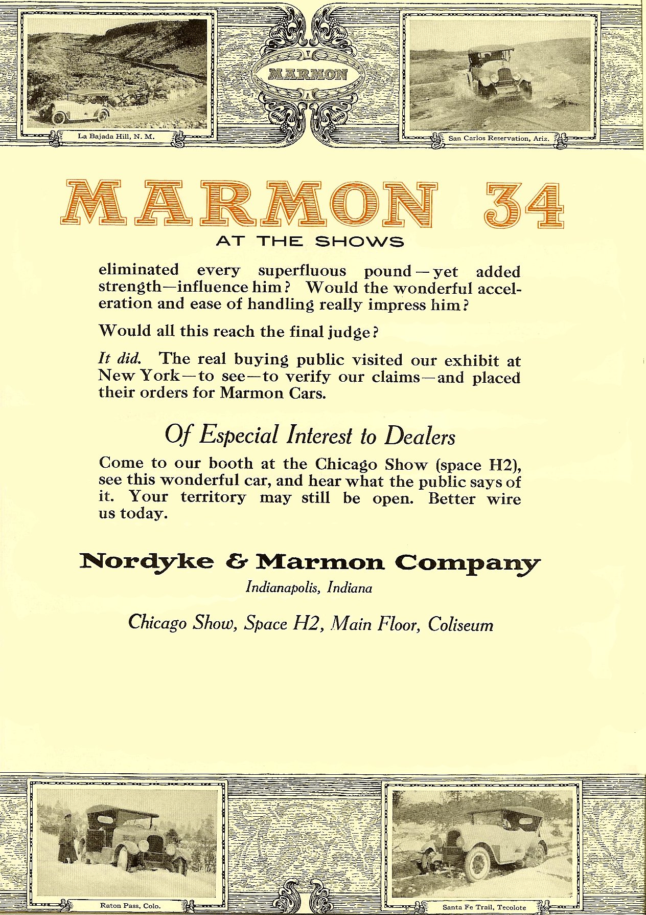 1916 Marmon Auto Advertising